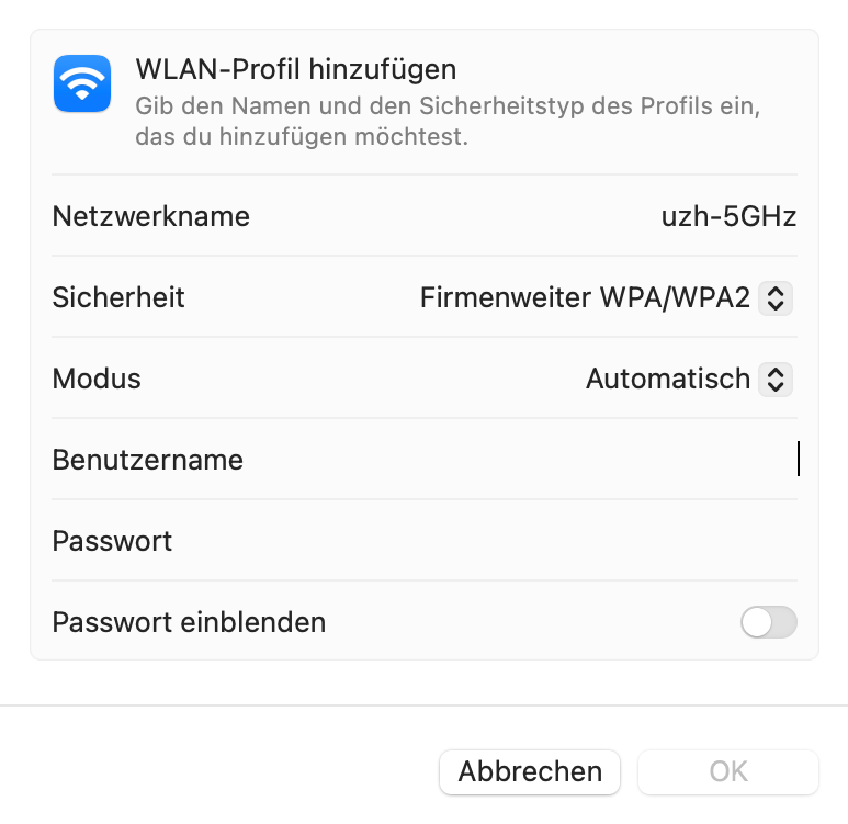 WIFI uzh-5GHz